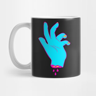 Blue Zombie Hand Sticker Mug